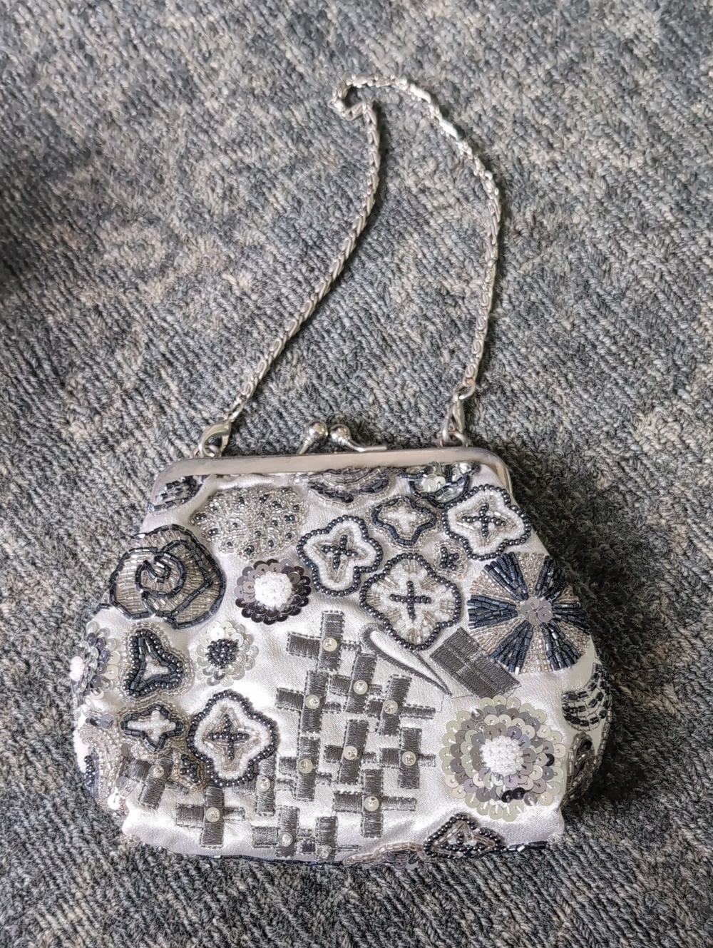 Vintage Carlo Fellini beaded evening clutch